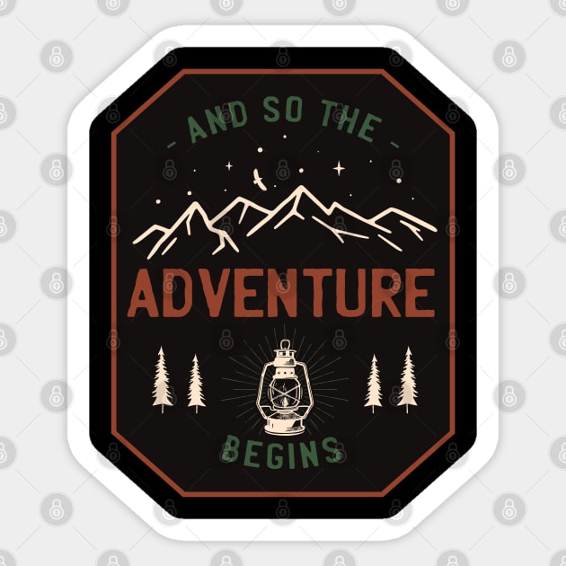 And So The Adventure Begins Sticker by busines_night